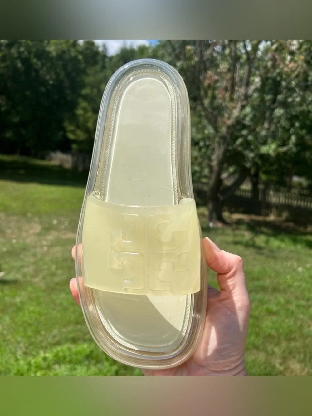 Tory Burch Bubble Slides Rubber Sandals New Ivory 7